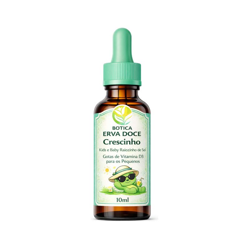 Gotas de Vitamina D3 Raiozinho 10mL Crescinho Kids e Baby