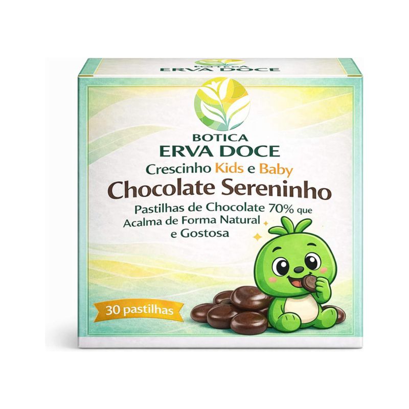 Chocolate Sereninho 30 pastilhas Crescinho Kids e Baby