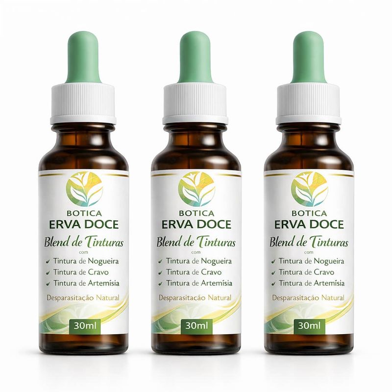 Kit Tintura Desparasitação Hulda Clark – Tratamento Completo 3 Frascos 30mL