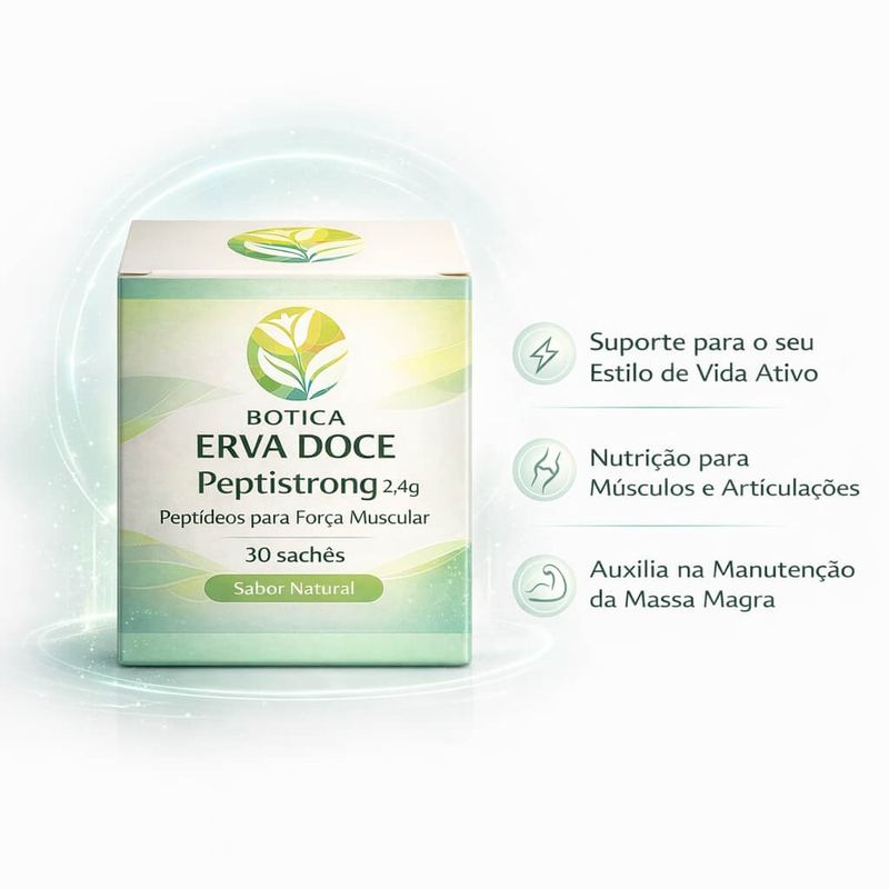 Peptistrong 2,4g 30 sachês: Peptídeos para Força Muscular