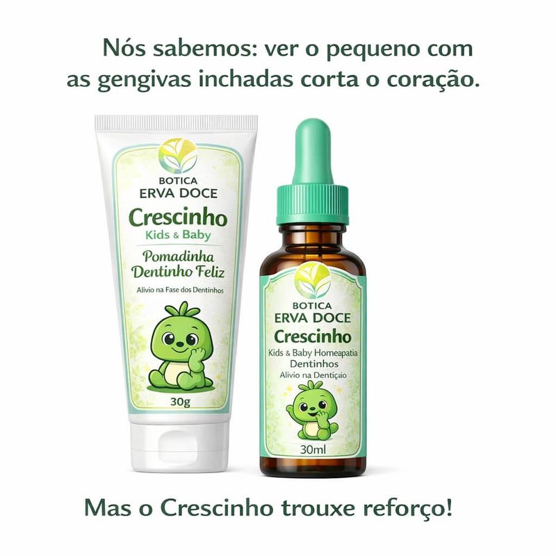 Kit Farmacinha do Crescinho: Alívio Natural para Dentição Infantil