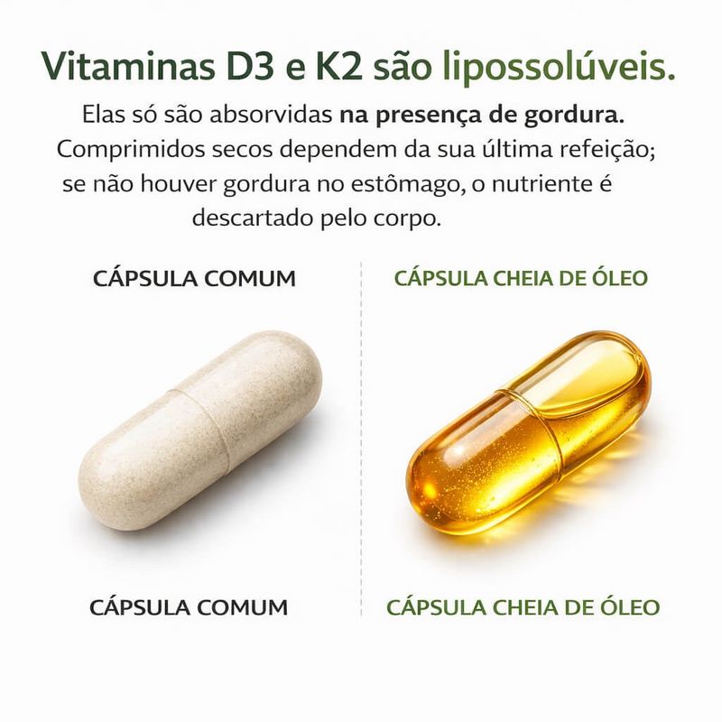 Vitaminas D 1000UI + K2 120mcg 60 caps Oleosas