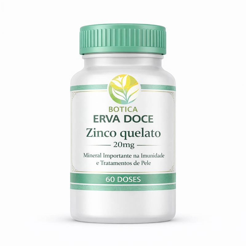Zinco quelato 20mg 60 capsulas