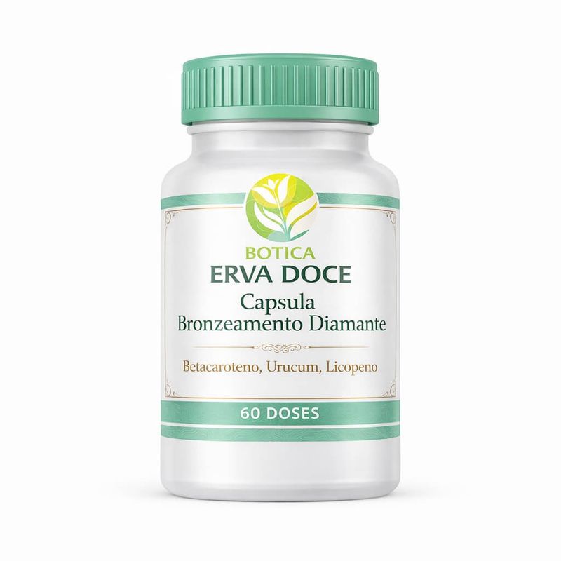 Capsula Bronzeamento Diamante Betacaroteno, Urucum, Licopeno 60 Doses
