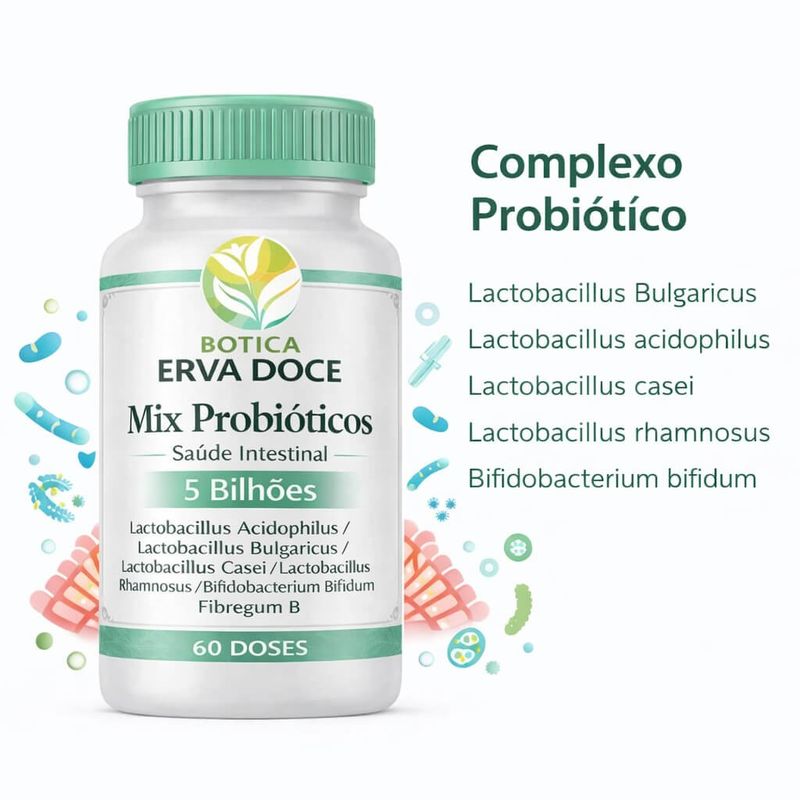 Mix Probioticos Saúde Intestinal 5 Bilhoes 90 Doses