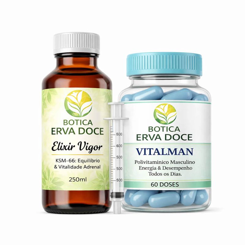 Kit Vitalidade Masculina VitalMan e Elixir KSM-66