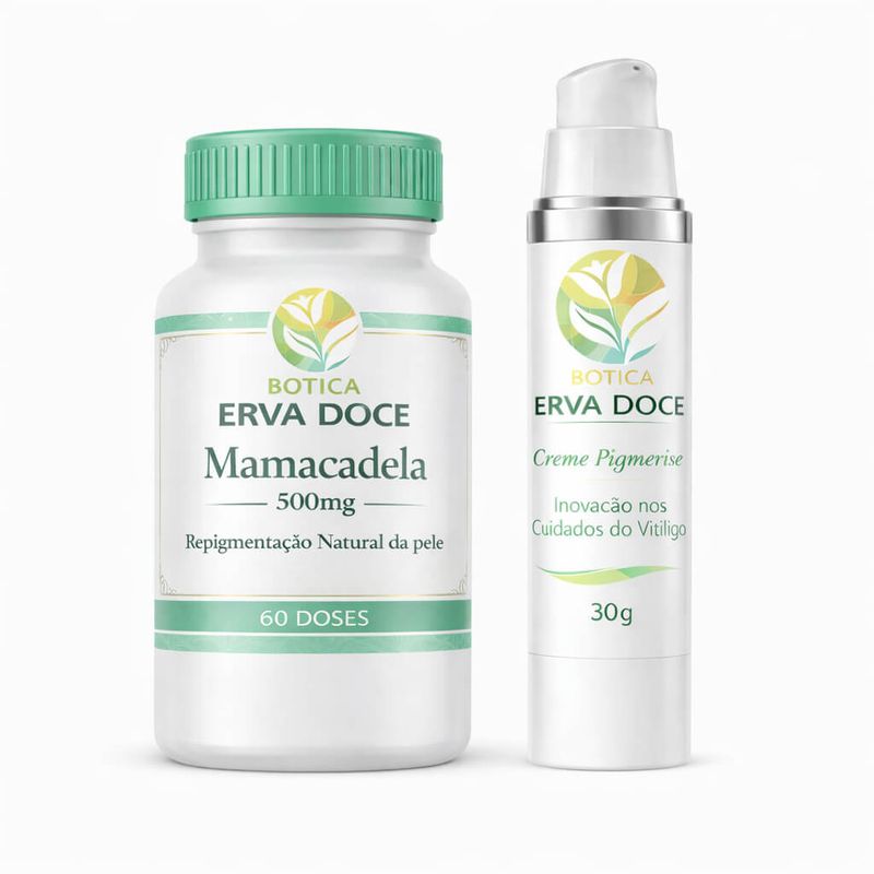 Kit Repigmentação e Tom: Pigmerise 20% + Mama-cadela 500mg