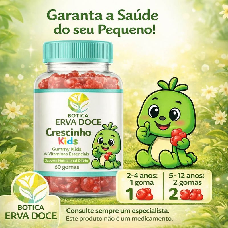 Gummy de Vitaminas Kids 60 Und Morango: Nutrição diária