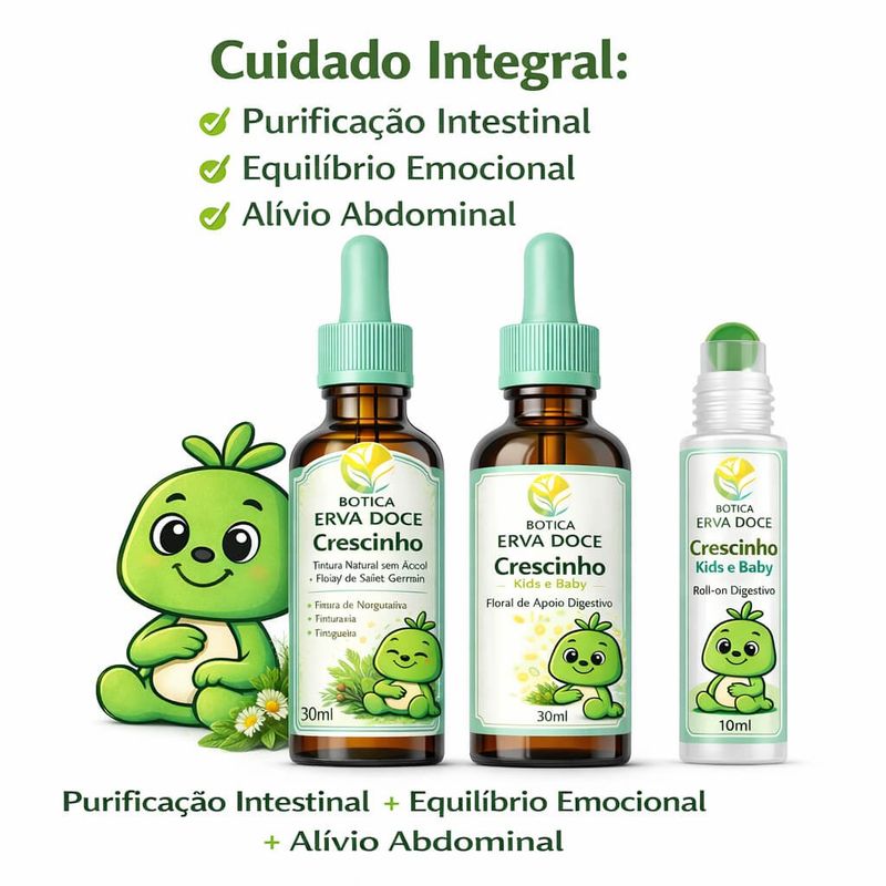 Kit Desparasitação Natural Infantil Crescinho Kids e Baby