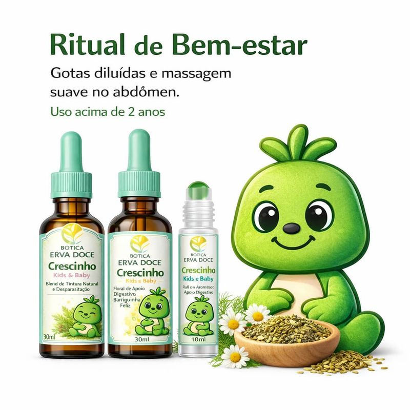 Kit Desparasitação Natural Infantil Crescinho Kids e Baby
