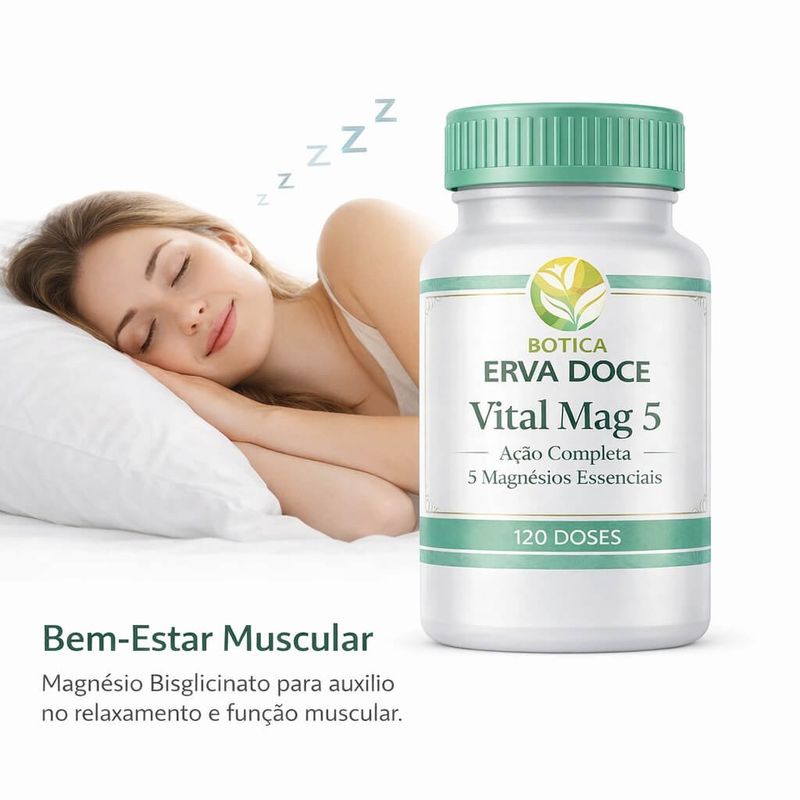Vital Mag 5 60 doses - Ação Completa 5 Magnésios Essenciais