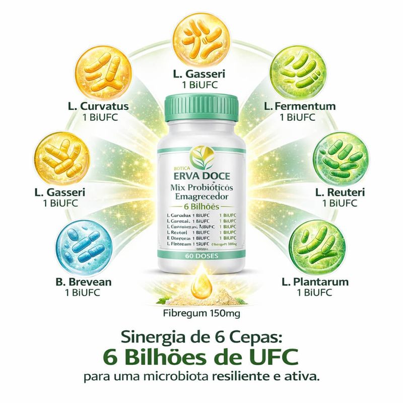 Mix Probióticos Emagrecedor 6 Bilhões UFC 120 Doses