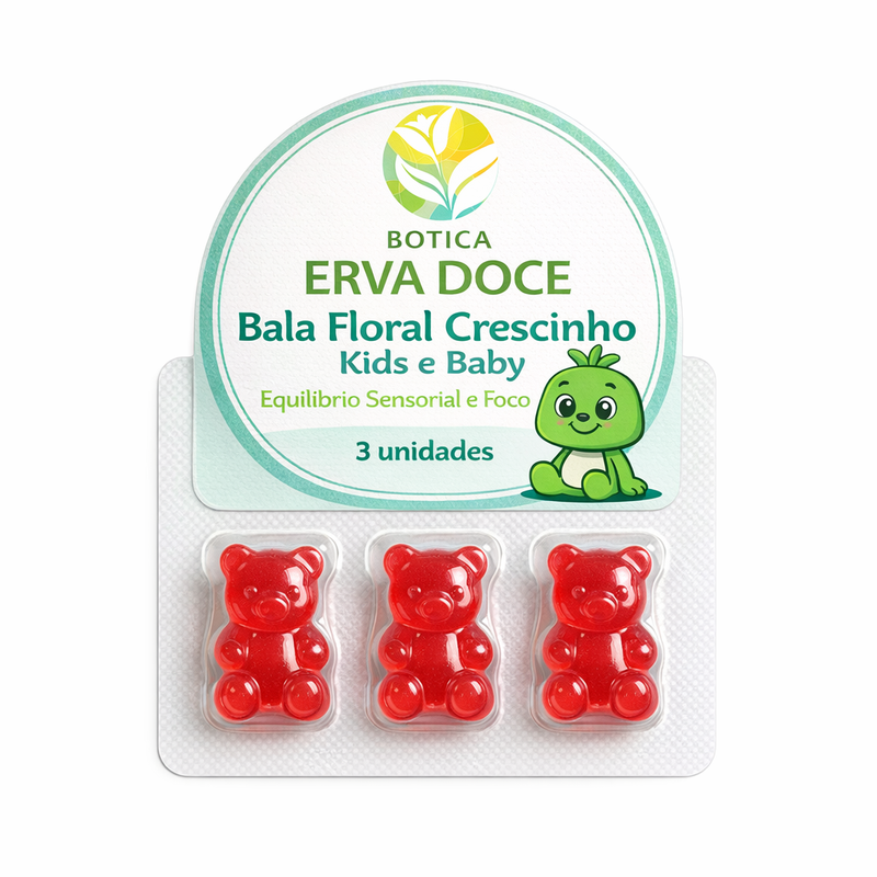 Bala Floral Crescinho Equilíbrio Sensorial e Foco 3 unid