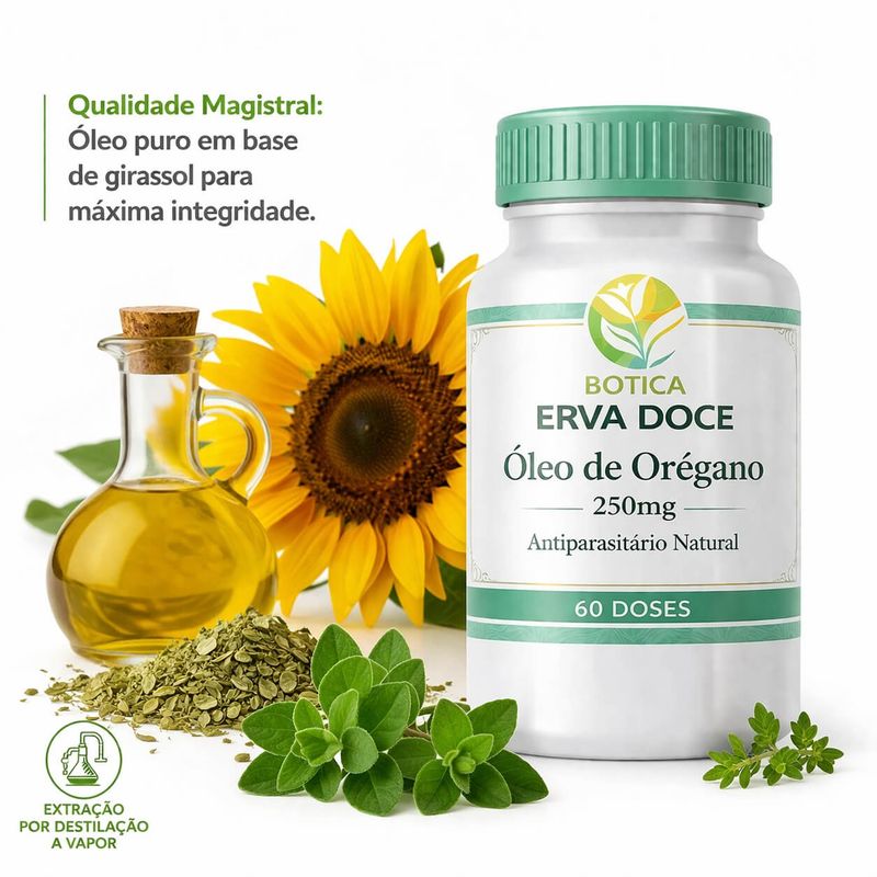 Óleo de Orégano 250mg 60 cápsulas