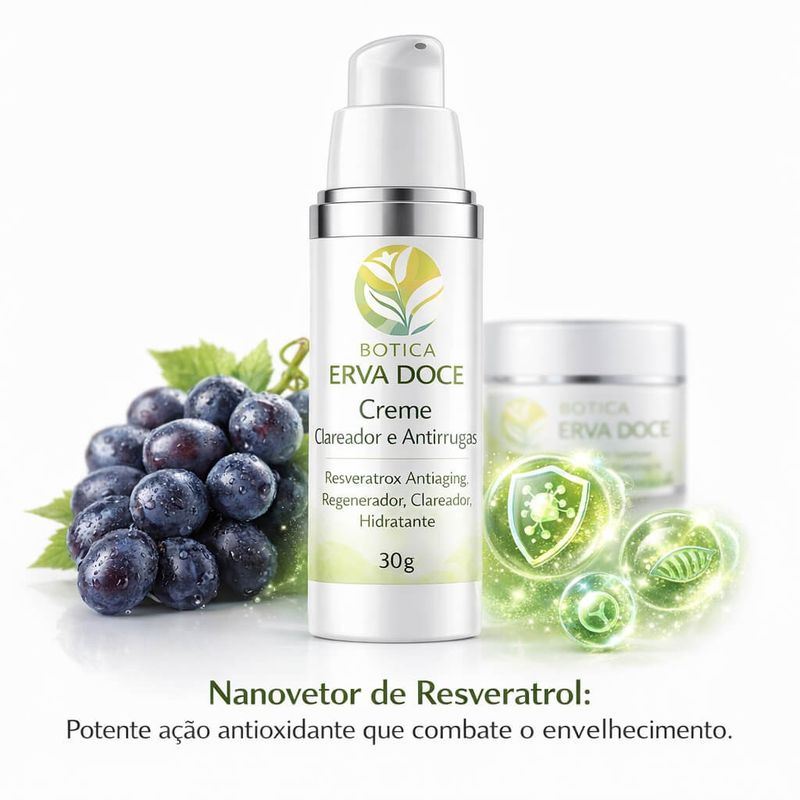 Creme Clareador e Antirrugas Resveratrox 30 gramas