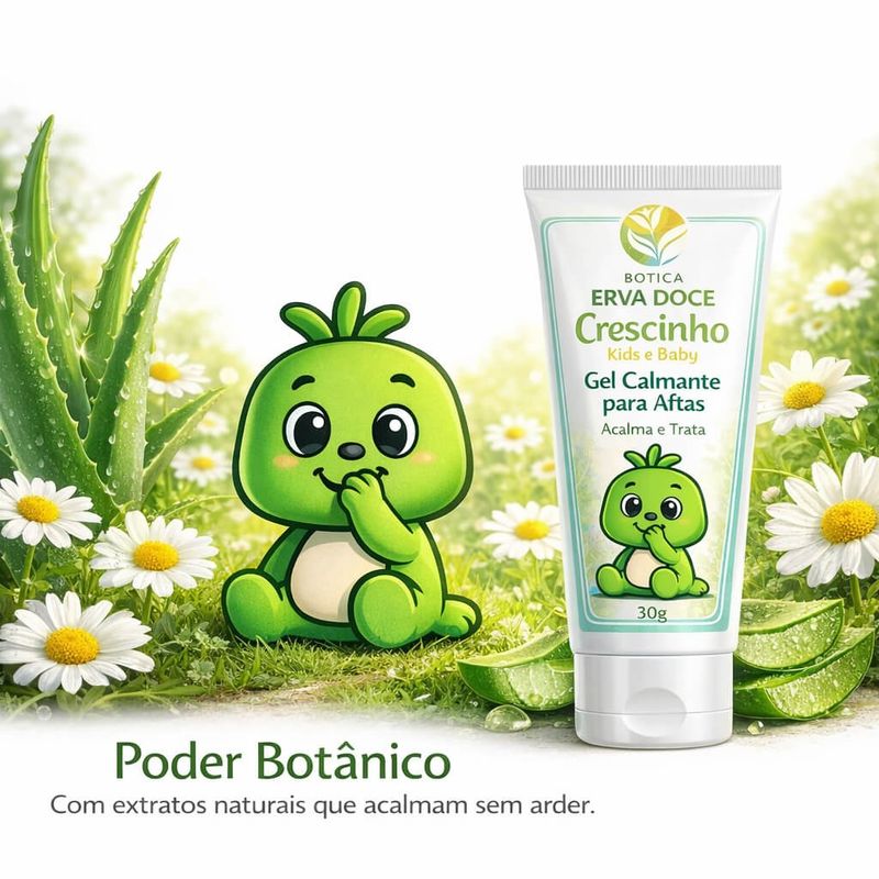Gel Bucal Infantil Calmante Aftas 30g Crescinho Kids e Baby
