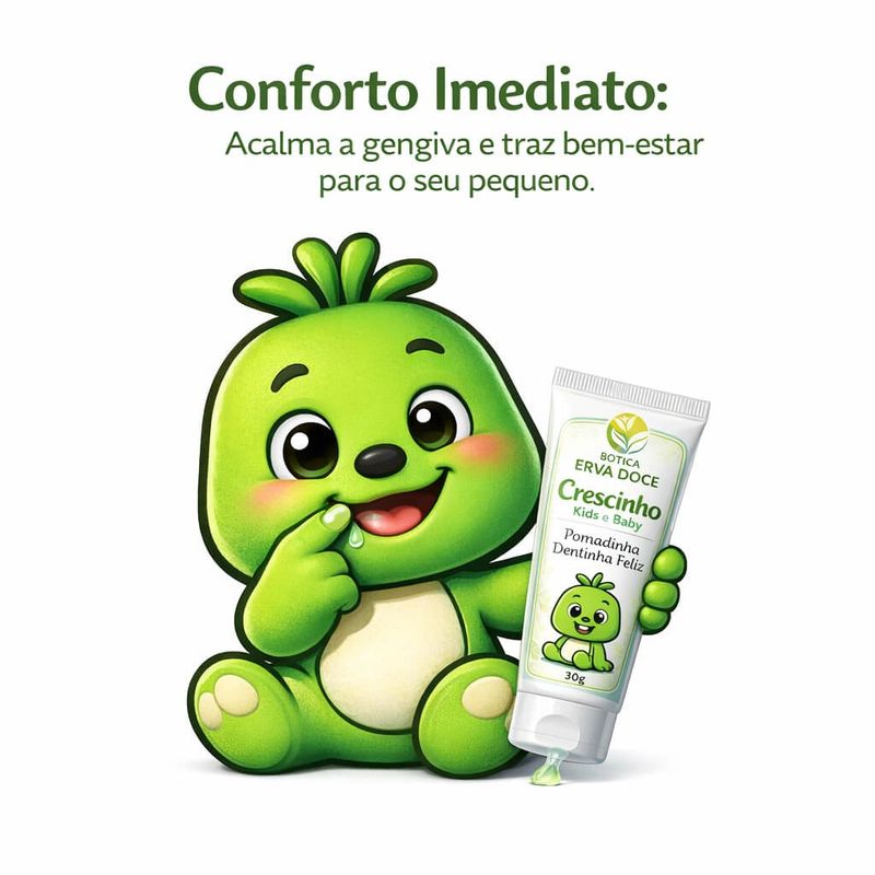 Pomadinha Dentinho Feliz 30g Crescinho Kids e Baby