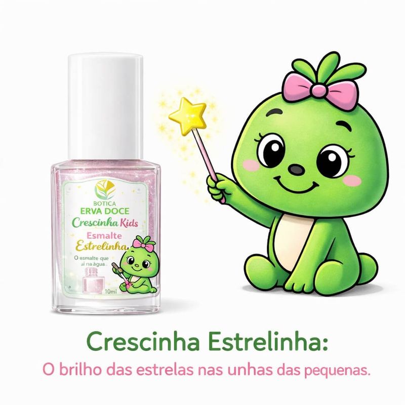 Esmalte Hipoalergênico Estrelinha 10mL Crescinho Kids e Baby