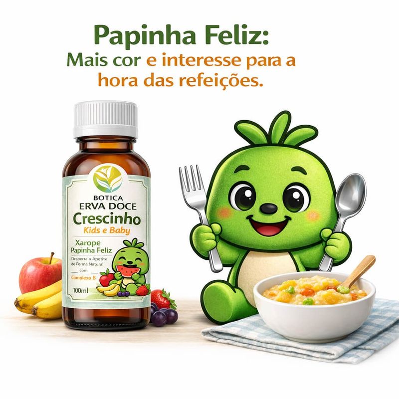 Xarope Papinha Feliz Crescinho Kids 100mL: Desperta Apetite