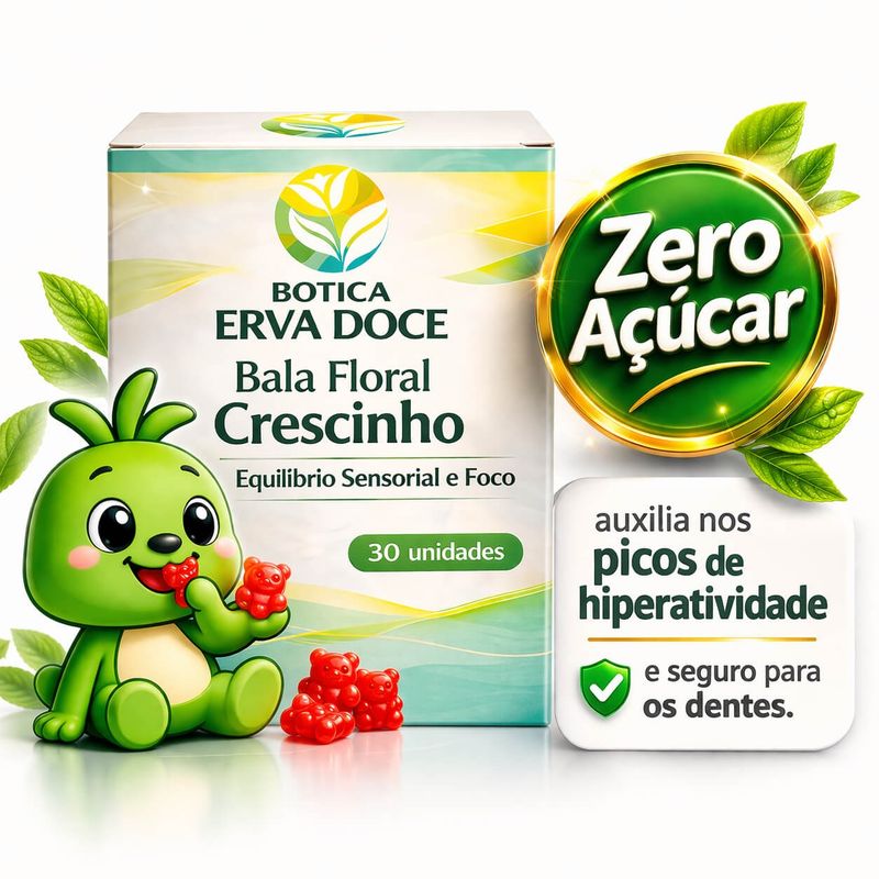 Bala Floral Crescinho Equilíbrio Sensorial e Foco 30 unid