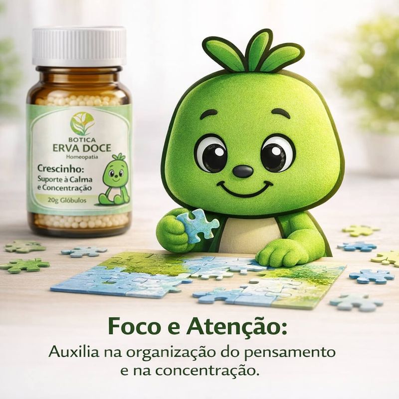 Homeopatia Glóbulos Crescinho Calma e Concentração 20g