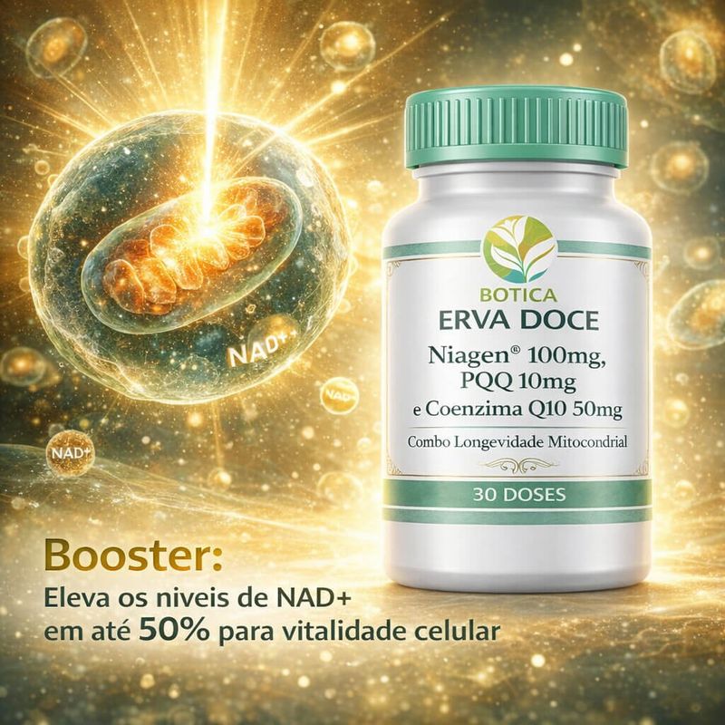 Niagen 100mg PQQ 10mg  e Coenzima Q10 50mg 30 Doses