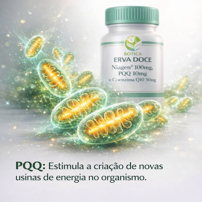 Niagen 100mg PQQ 10mg  e Coenzima Q10 50mg 30 Doses