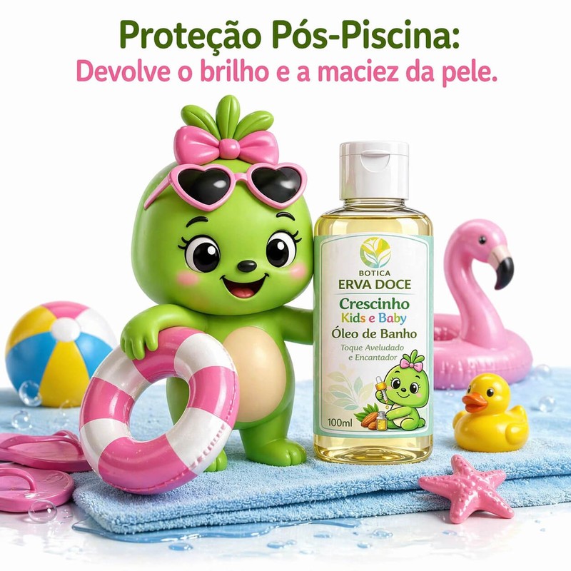 Óleo de Banho Corporal 120mL Crescinha Kids Pele Hidratada