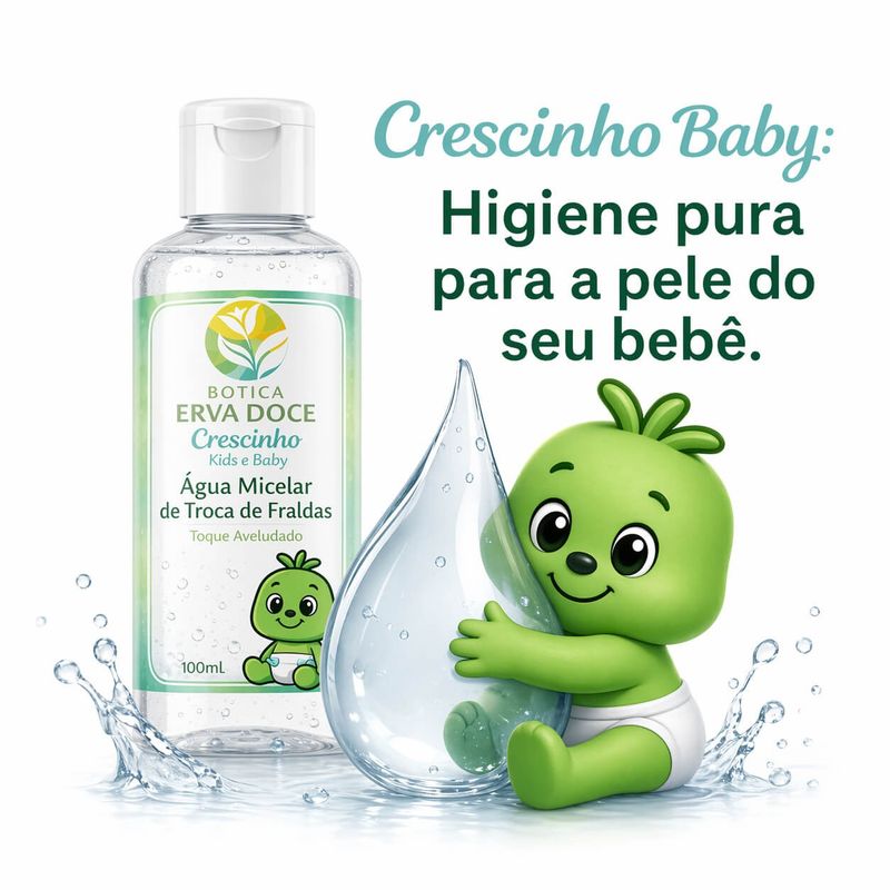 Água Micelar de Limpeza 100mL Crescinho Baby