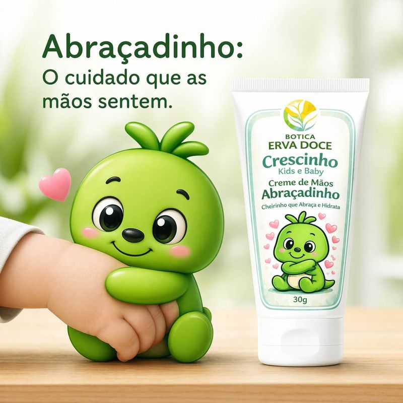 Creme de Mãos Abraçadinho 30g Crescinho Kids e Baby