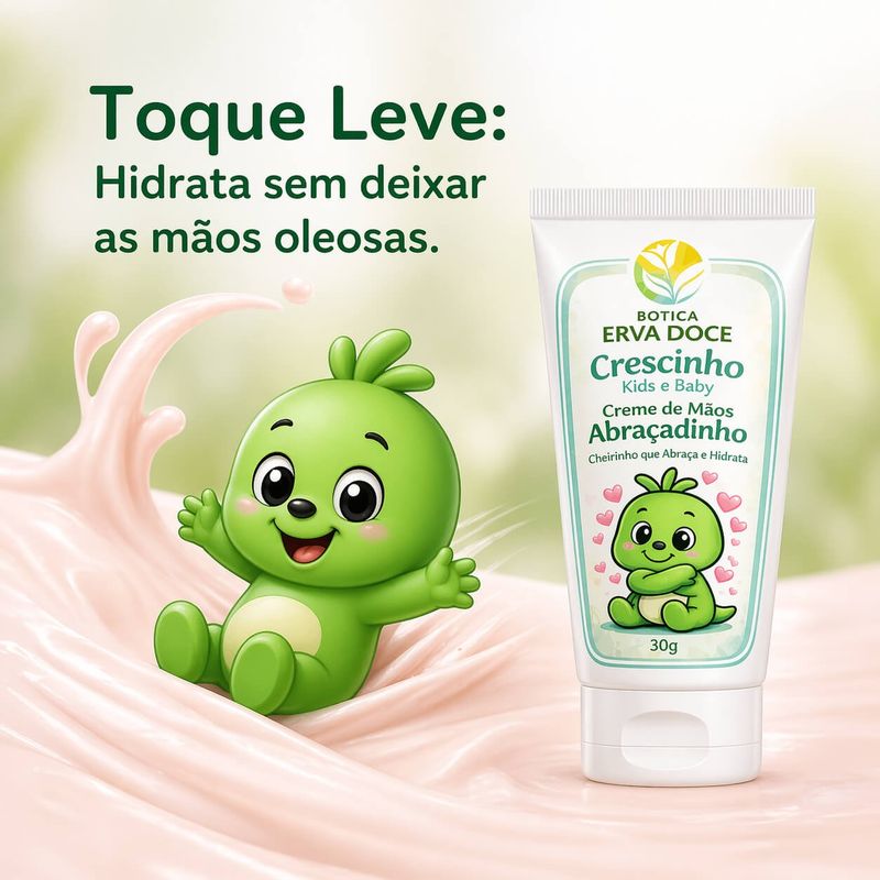 Creme de Mãos Abraçadinho 30g Crescinho Kids e Baby