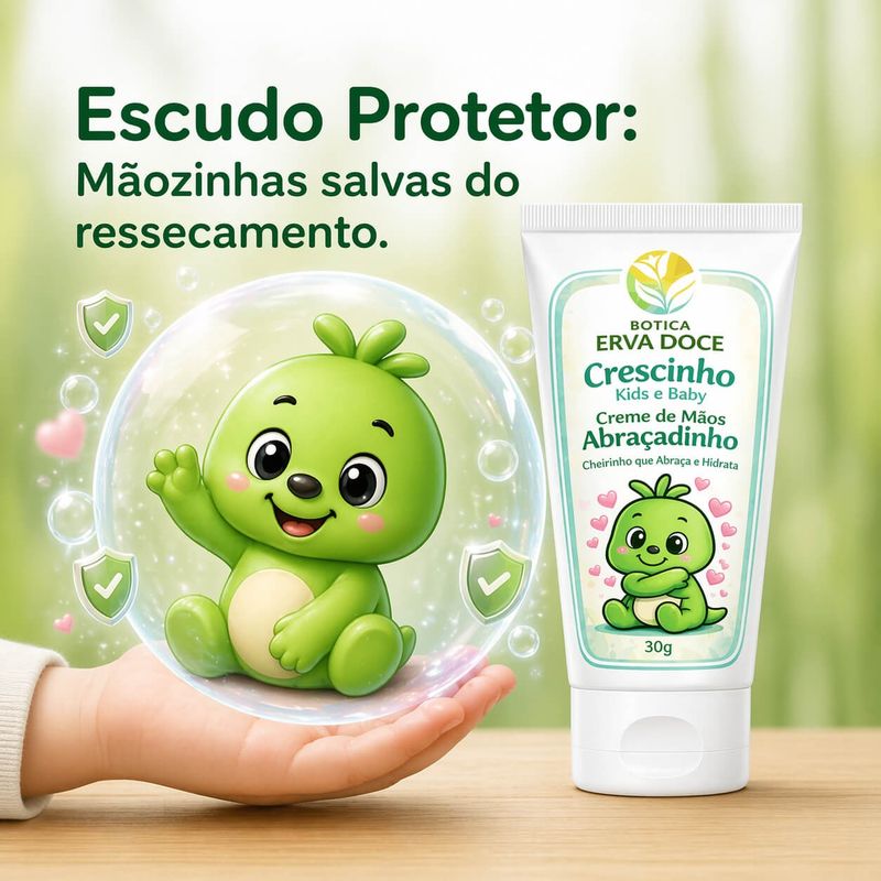 Creme de Mãos Abraçadinho 30g Crescinho Kids e Baby
