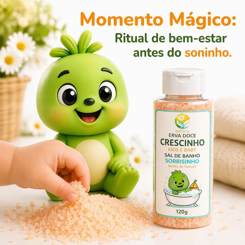 Sal de Banho Sorrisinho Crescinho Kids e Baby 120g