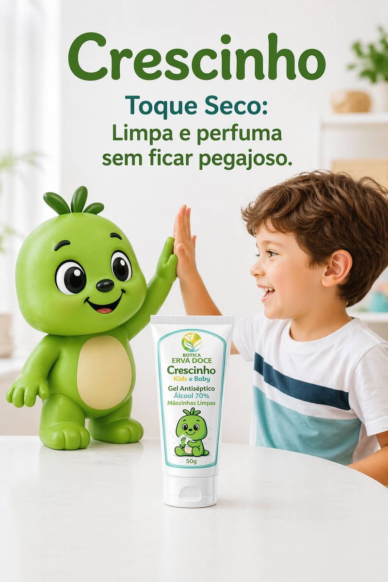 Gelzinho Mãozinhas Limpas Crescinho Kids Álcool em gel 50g