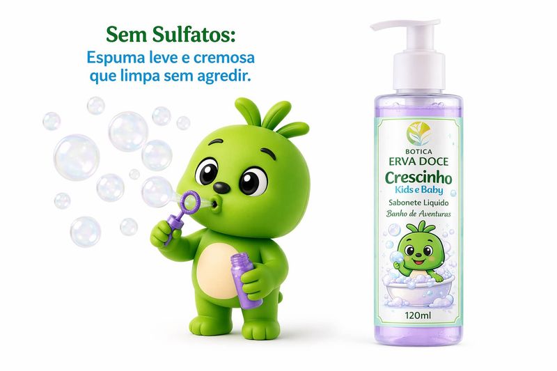 Sabonete Líquido Banho de Aventuras Crescinho Kids 120mL