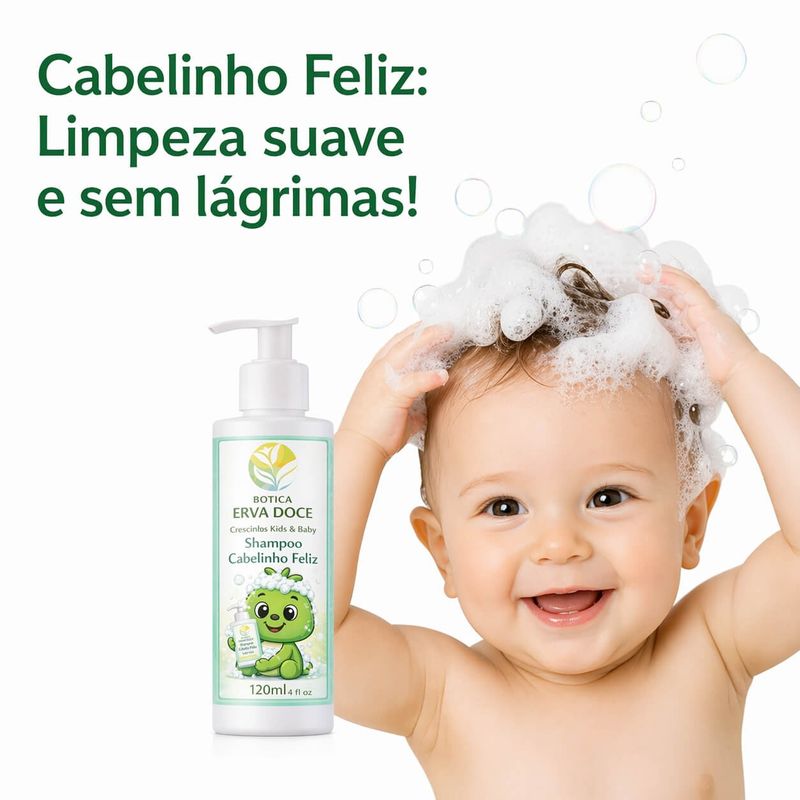 Shampoo Cabelinho Feliz Crescinho Kids e Baby 100mL