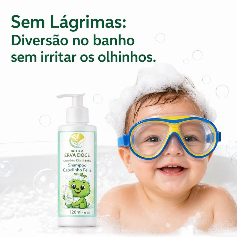 Shampoo Cabelinho Feliz Crescinho Kids e Baby 100mL