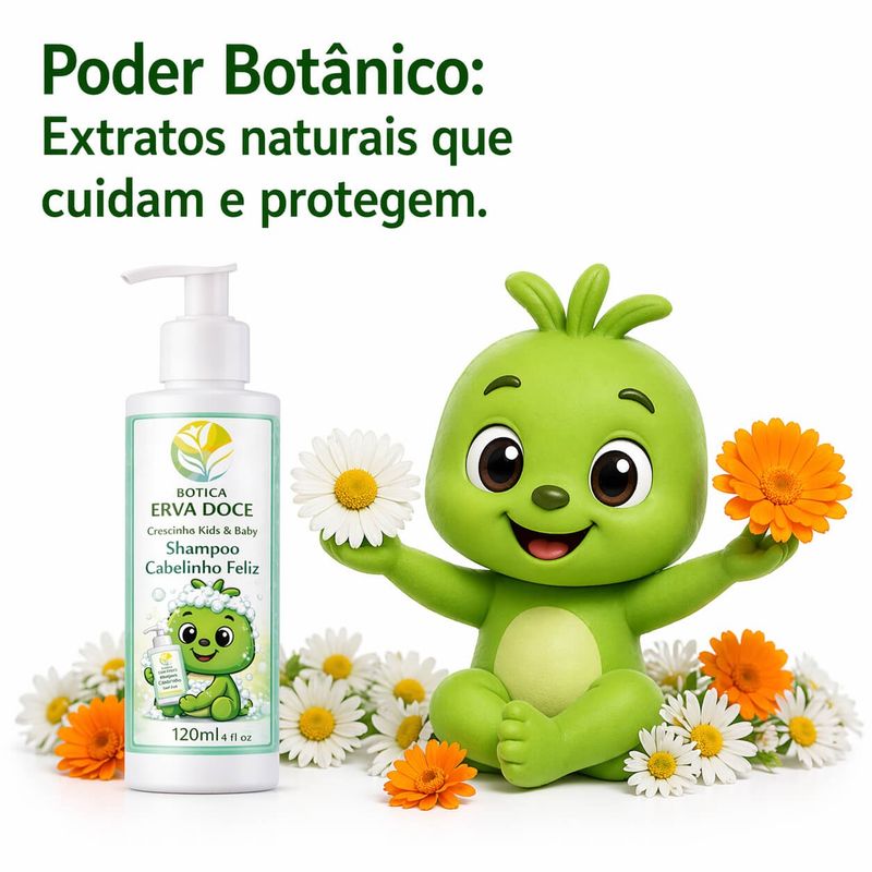 Shampoo Cabelinho Feliz Crescinho Kids e Baby 100mL