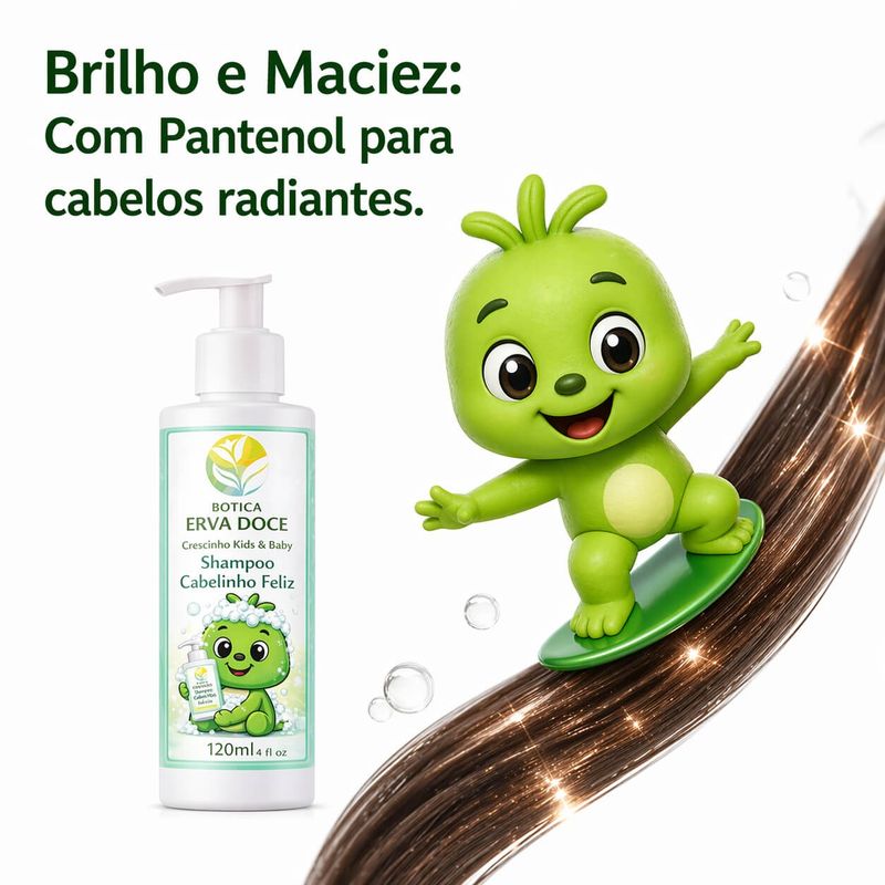 Shampoo Cabelinho Feliz Crescinho Kids e Baby 100mL