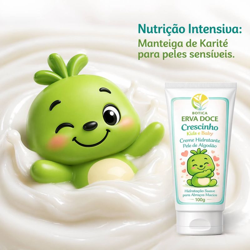 Creme Hidratante Pele de Algodão Crescinho Baby e Kids  100g