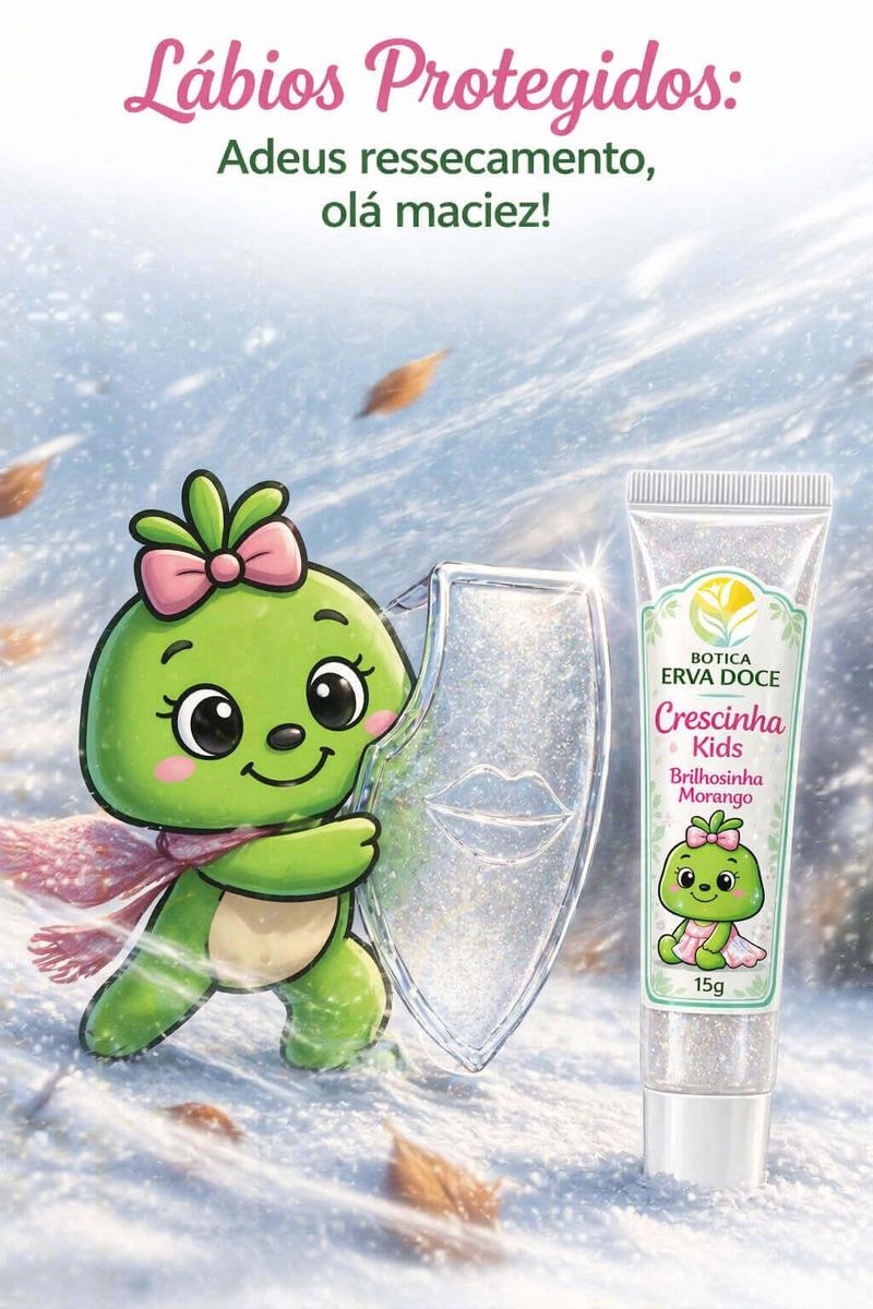 Gloss Labial Brilhosinha Crescinha Kids 15g