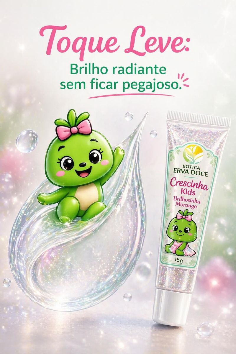Gloss Labial Brilhosinha Crescinha Kids 15g