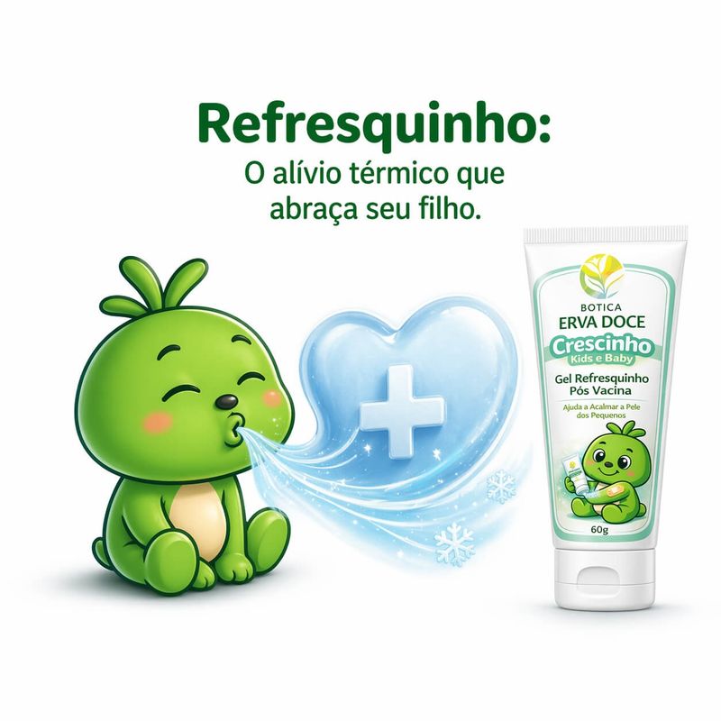 Gel Refresquinho Pós Vacina 60g Crescinho Kids e Baby