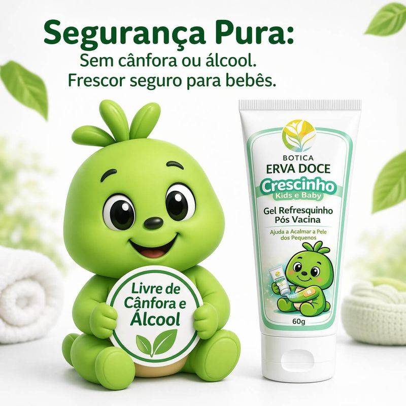 Gel Refresquinho Pós Vacina 60g Crescinho Kids e Baby