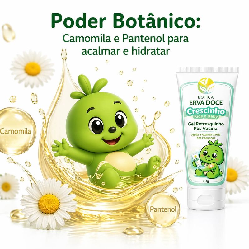 Gel Refresquinho Pós Vacina 60g Crescinho Kids e Baby