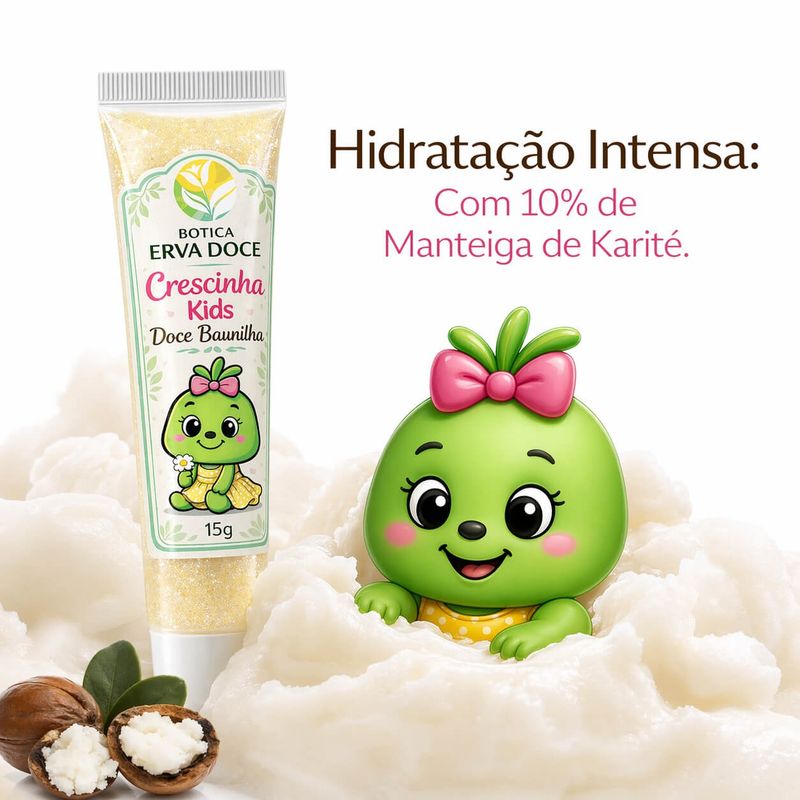 Gloss Doce de Baunilha 15g Crescinha Kids: Doçura Hidratante