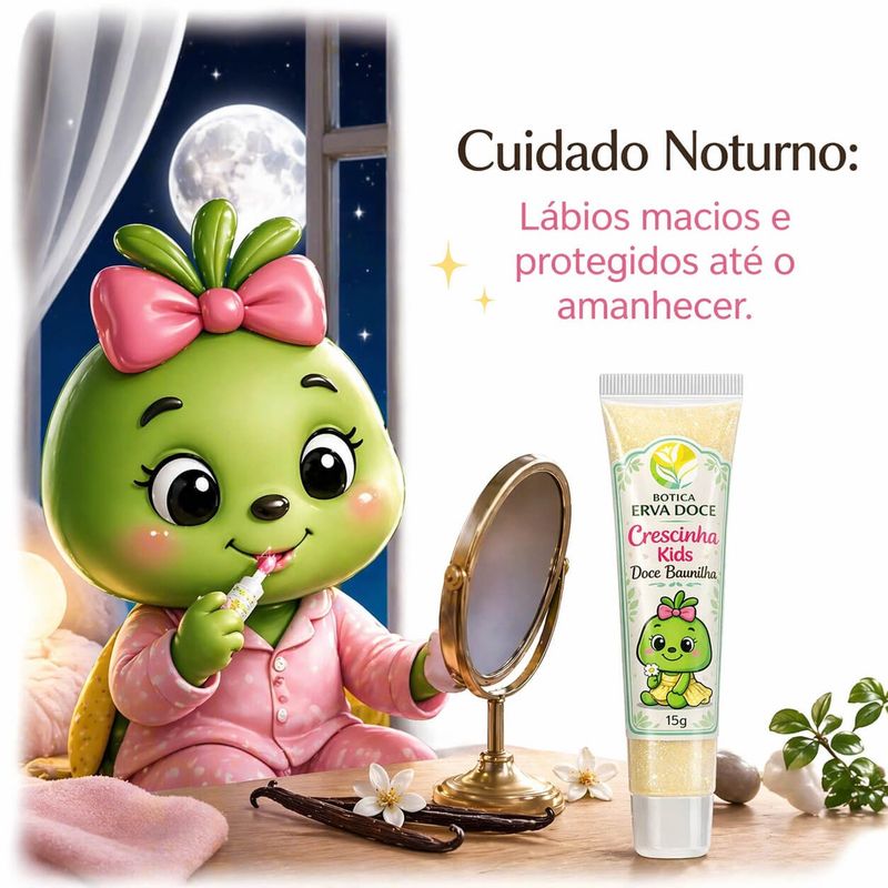 Gloss Doce de Baunilha 15g Crescinha Kids: Doçura Hidratante