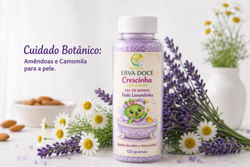 Sal de Banho Infantil 120g Fada Lavandinha Crescinha Kids
