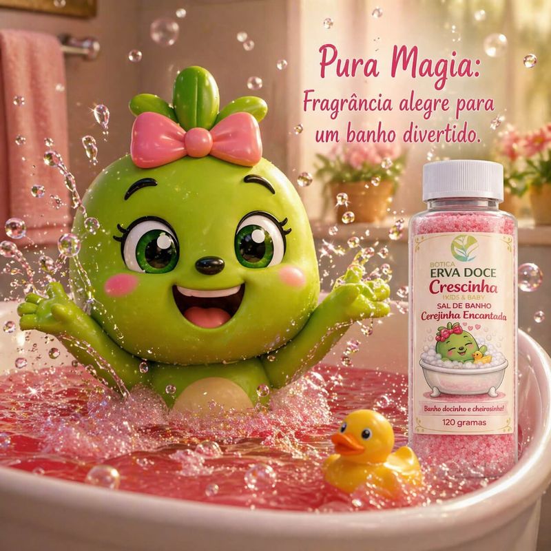 Sal de Banho Infantil 120g Cerejinha Encantada Crescinha Kids