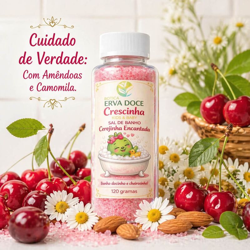 Sal de Banho Infantil 120g Cerejinha Encantada Crescinha Kids